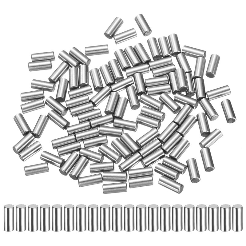 uxcell 100 Pcs 2mm x 6mm Dowel Pins Bearing Steel Cylindrical Dowel Pins Shelf Support Peg Pin Rod Fasten Elements Metal Shelf Pegs +/-0.02mm Diameter Tolerance, Silver Tone - Image 1